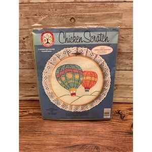 Vintage‎ Chicken Scratch Embroidery Kit Colortex Hot Air Balloon Craft 8 inch